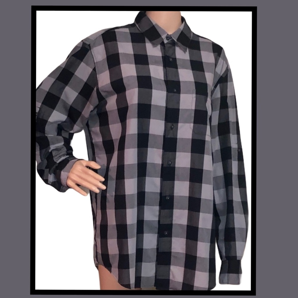 Spring+Mercer Plaid Roll Tab Button Down Shirt